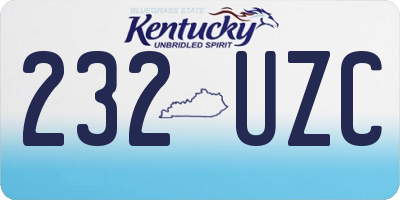 KY license plate 232UZC