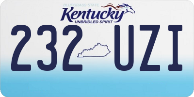 KY license plate 232UZI