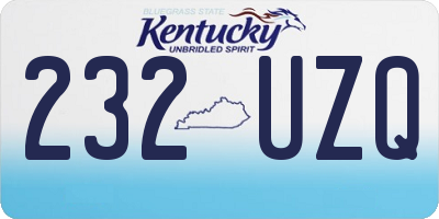 KY license plate 232UZQ