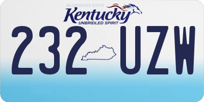 KY license plate 232UZW