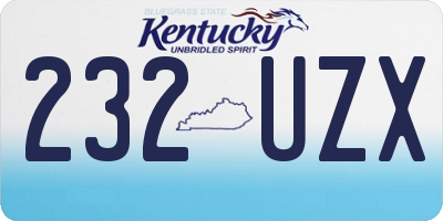 KY license plate 232UZX