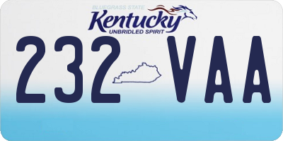 KY license plate 232VAA