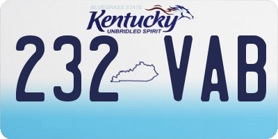 KY license plate 232VAB