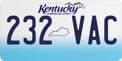 KY license plate 232VAC