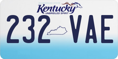 KY license plate 232VAE