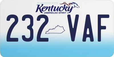 KY license plate 232VAF
