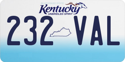 KY license plate 232VAL