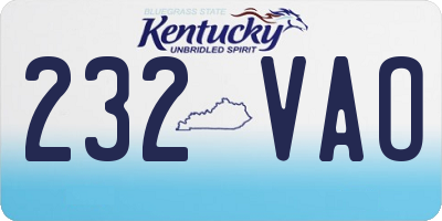 KY license plate 232VAO