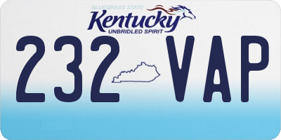 KY license plate 232VAP