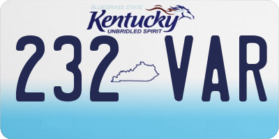KY license plate 232VAR
