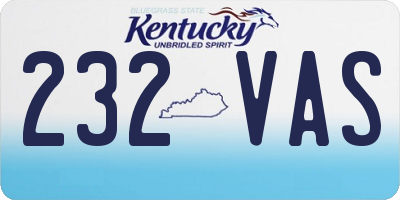 KY license plate 232VAS