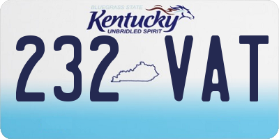 KY license plate 232VAT