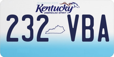 KY license plate 232VBA