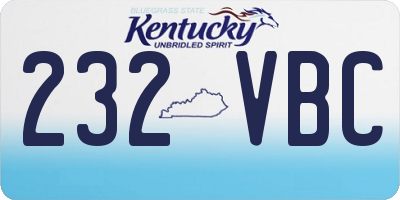 KY license plate 232VBC