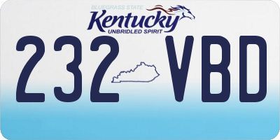 KY license plate 232VBD