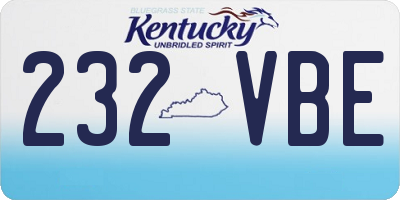 KY license plate 232VBE