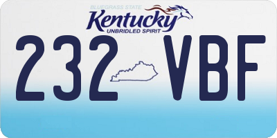 KY license plate 232VBF