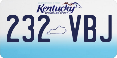 KY license plate 232VBJ