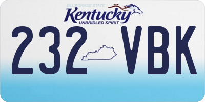 KY license plate 232VBK
