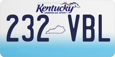 KY license plate 232VBL