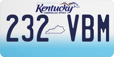 KY license plate 232VBM