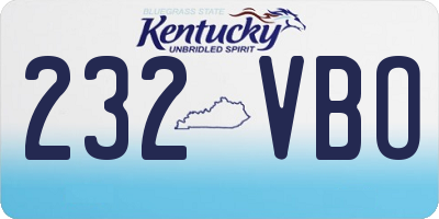 KY license plate 232VBO