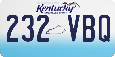 KY license plate 232VBQ