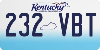 KY license plate 232VBT