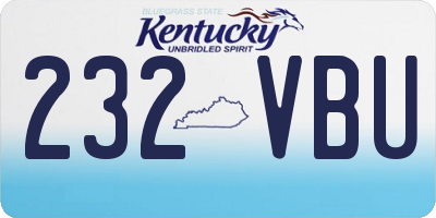 KY license plate 232VBU