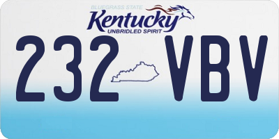 KY license plate 232VBV