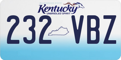 KY license plate 232VBZ