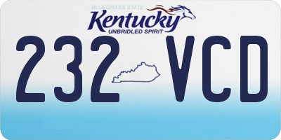 KY license plate 232VCD