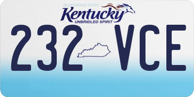 KY license plate 232VCE