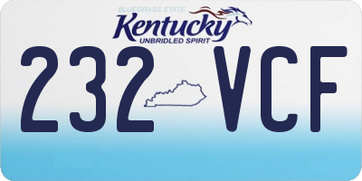 KY license plate 232VCF