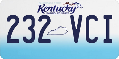 KY license plate 232VCI