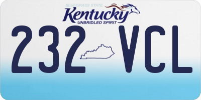 KY license plate 232VCL
