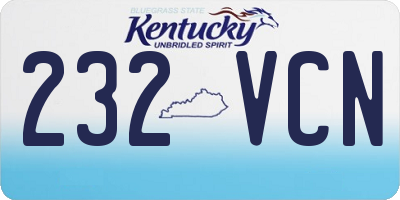KY license plate 232VCN