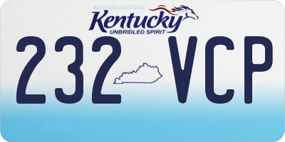 KY license plate 232VCP