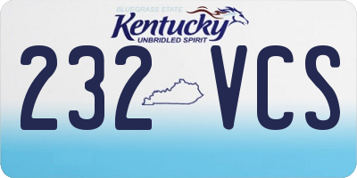 KY license plate 232VCS