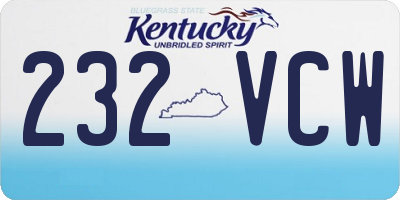 KY license plate 232VCW