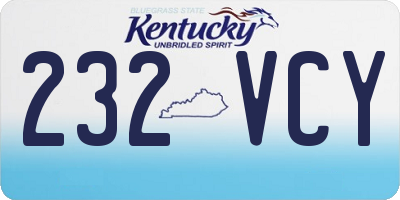 KY license plate 232VCY