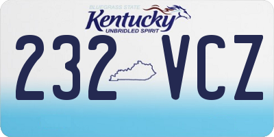 KY license plate 232VCZ