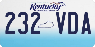 KY license plate 232VDA