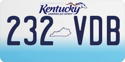 KY license plate 232VDB