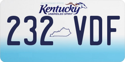 KY license plate 232VDF