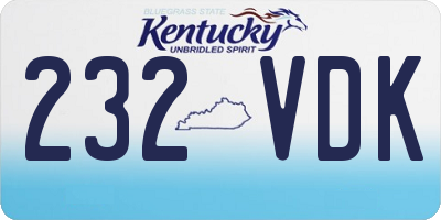 KY license plate 232VDK