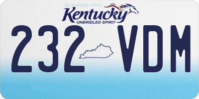 KY license plate 232VDM