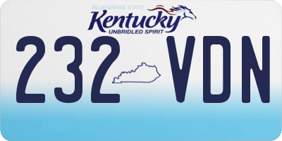 KY license plate 232VDN
