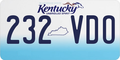 KY license plate 232VDO