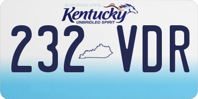 KY license plate 232VDR